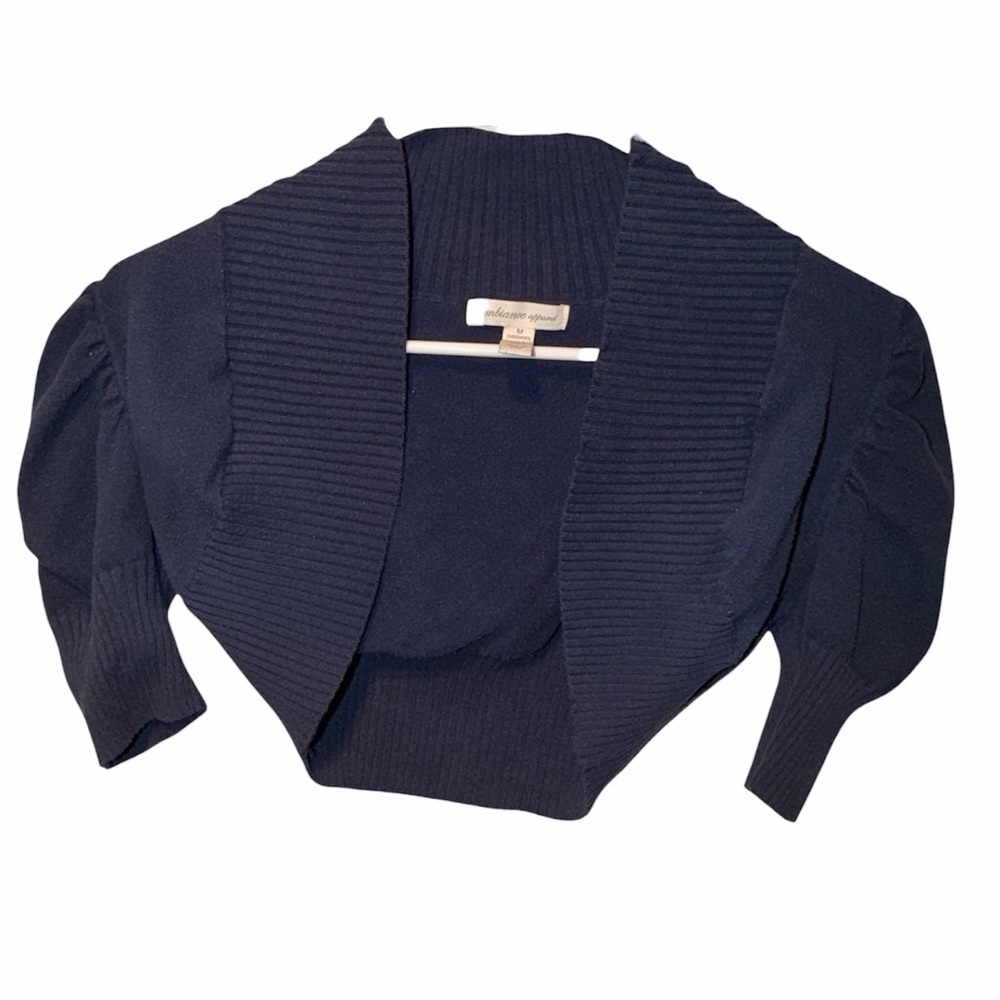 Ambiance Navy Ribbed Women's Shrug